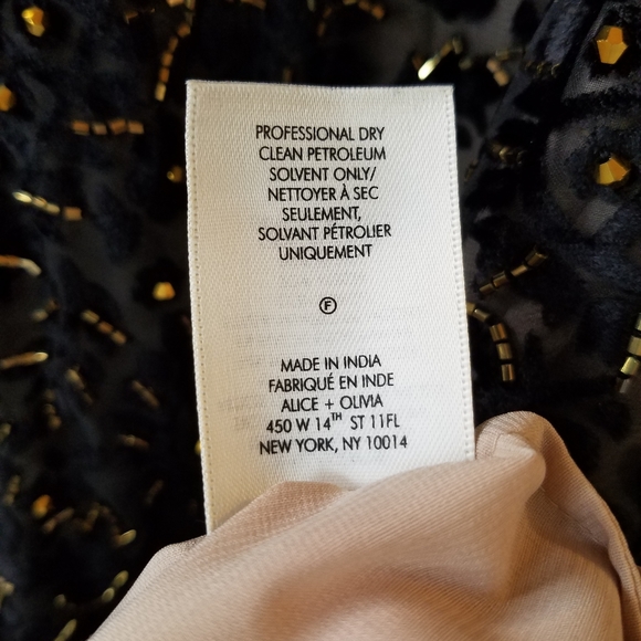 ALICE + OLIVIA Riska Black/Gold Embellished Dress - Picture 5 of 10